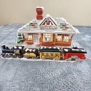 Walter Brockmann Whistle Bend Junction Ceramic Train Depot Station! 1981 Village